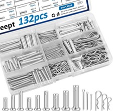 132Pcs Clevis Pins 304 Stainless Steel Cotter Pin Hair Pin Carbon Steel Singl... picture