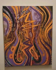 Orange Abstract painting On Canvas - 16 X 20 Inches - By Artist MAKE$ - Original picture