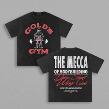 Black Washed Golds Gym The Mecca Of Bodybuilding Vintage Grunge Weightlifting Wo picture