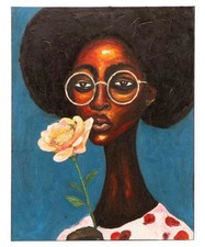 OLUWAKEMI OMOWAIRE Oil Painting “Aduke” Nigerian American Artist picture