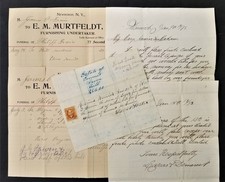 1865-1902 antique IRWIN FAMILY EPHEMERA warwick ny FUNERALS 5pc picture
