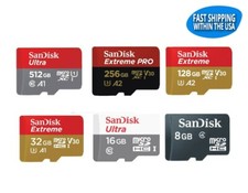 Sandisk Micro SD Card 64GB 128GB 256GB 512GB Extreme Pro Ultra Memory Cards lot picture