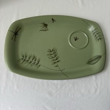 Vintage Pfaltzgraff Portfolio Naturewood Green Serving Tray Stoneware picture