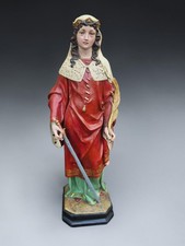 Antique St Catherine of Alexandria Statue Olot El Arte Cristiano Wood Paste picture