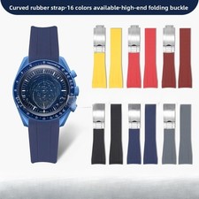 Quality Waterproof Curved Rubber Watch Band Strap Mens 20mm for Rolex Submariner picture
