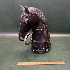 Antique  Cast Aluminum Horse Head  Hitching Post ~ Equestrian~  Farmhouse picture