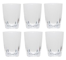 QG 16 oz Clear Acrylic Plastic Wine Glass Cup with Square Base Tumbler Se of 6 picture