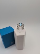 Natural 2.82ctw Brazilian Blue Glacier Topaz Rhodium/Sterling Ring Size 10 picture