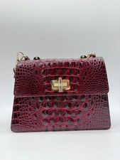 BRAHMIN Mod Hallie croc embossed leather women's small crossbody bag -Cherry Red picture