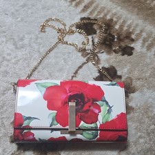 Aldo Women’s Red Rose Purse with Gold Chain Strap Evening Bag Handbag, New picture
