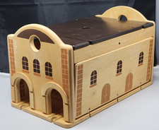 Wooden Train Station Shed Storage Box Compatible with Brio Thomas Wooden Railway picture