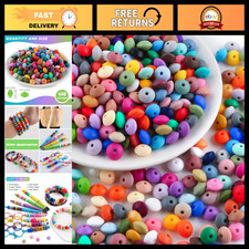 480Pcs 12mm Mixed Color Silicone Spacer Beads for Keychains, Pens, Necklaces & B picture