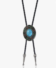 Western Bolo Tie For Men Women - Vintage-Turquoise-Bola Necktie-Accessories picture