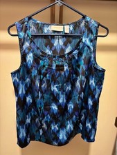 Chico's  Pull On Sleeveless Top Multicolor (Blue-Black-White) picture