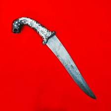 Old Vintage Indo Persian Mughal Islamic Silver Koftgari Damascus Tiger Dagger picture