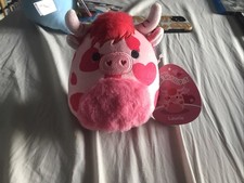 NEW Squishmallows 5” Inch Laurie Pink Highland Cow Red hearts Valentine’s Day picture