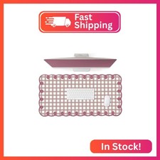 Cute Purple Pink Scalloped Desk Mat Kawaii Pastel Retro Checkered Large Mouse Pa picture