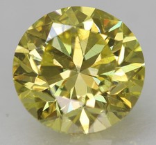 Cert 0.94 Ct Canary Yellow VVS1 Round Brilliant Natural Enhanced Diamond 6.14mm picture
