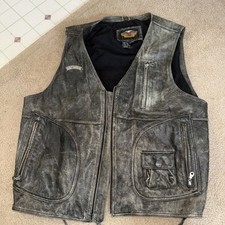 HARLEY DAVIDSON MENS 2XL  HERITAGE DISTRESSED VEST Very Nice picture
