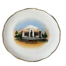 LINCOLN MEMORIAL - GETTYSBURG PA ANTIQUE Souvenir CHINA TRINKET DISH PLATE picture
