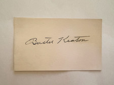 BUSTER KEATON signed index card ORIGINAL autograph BALL POINT silent film comedy picture