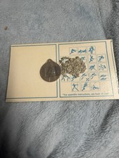 Vintage 1976 Montreal Olympics Wrestling Pendant Keychain W/ Original Card picture