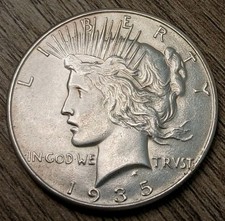 1935-P AU Peace Dollar - Low Shipping #2 picture