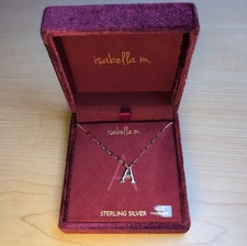 NEW Isabella M “A” Initial Necklace - Sterling Silver 16+2” w/ Original Box picture