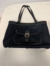 Dooney & Bourke DB Monogram East West Shoulder Bag Black Canvas Leather Trim  picture