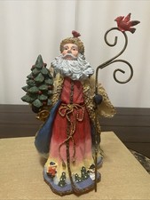 Menards-Style Christmas 11” Resin Santa Claus Figurine Holiday Decorations picture