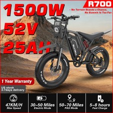 Bluvall 7 Speed Electric Bikes for Adults 1500W 52V 25Ah 20
