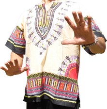 Mens Traditional Print Dashiki by American Dashiki, 100% Un-Dyed Comfort Cotton picture