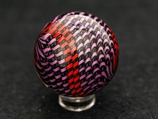 Bryan Trillas Glass Marble/Filigree 14 Cane Pattern/Purple Black Red/1.0-1.1in picture