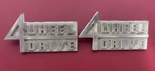 Vintage 1963 -1965 Jeep Gladiator 4 Wheel Drive Chrome Emblems picture