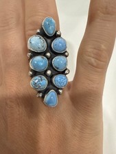 Golden Hills cluster ring. Size 8. Native made and stamped. picture
