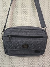 LUG SWITCH QUILTED Gray Heather Pattern Convertible Crossbody Bag  NWOT picture