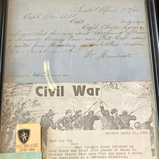 1864 Civil War Confederate Military Letter Dispatch Bristol Tennessee Supply Int picture