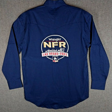 Wrangler NFR Rodeo Button Down Shirt Men's Medium Embroidered Double Sided picture