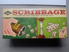 Vtg. 1963 Scribbage Word Game By E.S. Lowe Co. Complete Bakelite Dice  picture