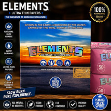 Elements Ultra Thin King Size Wide Rolling Papers 50 per Box picture