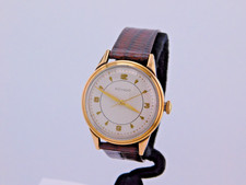 VINTAGE MOVADO BUMPER AUTO 14K & STAINLESS MENS WRISTWATCH SERVICED RARE C.1950s picture