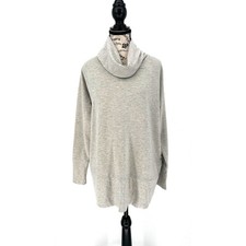 Garnet Hill Cowl Neck Knit Tunic XS Heather Gray Cozy Chic Minimalist NWOT picture