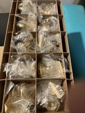 NEW OLD STOCK VINTAGE H.B. Ives Solid Brass Cabinet Drawer  Knobs 10 Piece 1.25” picture