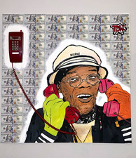 TDW “Hear me out” Pop Art Portrait Painting Mixed Media Contemporary graffiti  picture