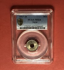 1917H -EGYPT -1 MILLIEME COIN,GRADED BY PCGS MS64...RARE picture