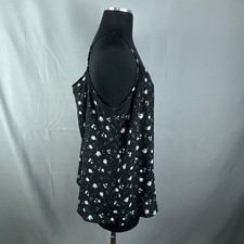 Maurices Camisole Top Women Large Black Floral Adjustable Spaghetti Strap V Neck picture
