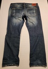 PRPS GOODS CO.  DENIM JEANS E65P59X BARRACUDA  BLUE BRUISED BUT NOT BROKEN 42x35 picture