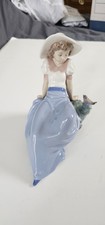 Nao Lladro No 1042, Peaceful Girl With Blue Bird picture