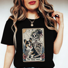 Corgi Mom Tarot Card Skeleton Corgi Mom Gift for Corgi Lover T-Shirt picture