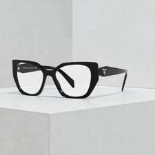 Prada PR 18WV 1AB1O1 Black Silver Plastic Fashion Eyeglasses Large 54mm picture